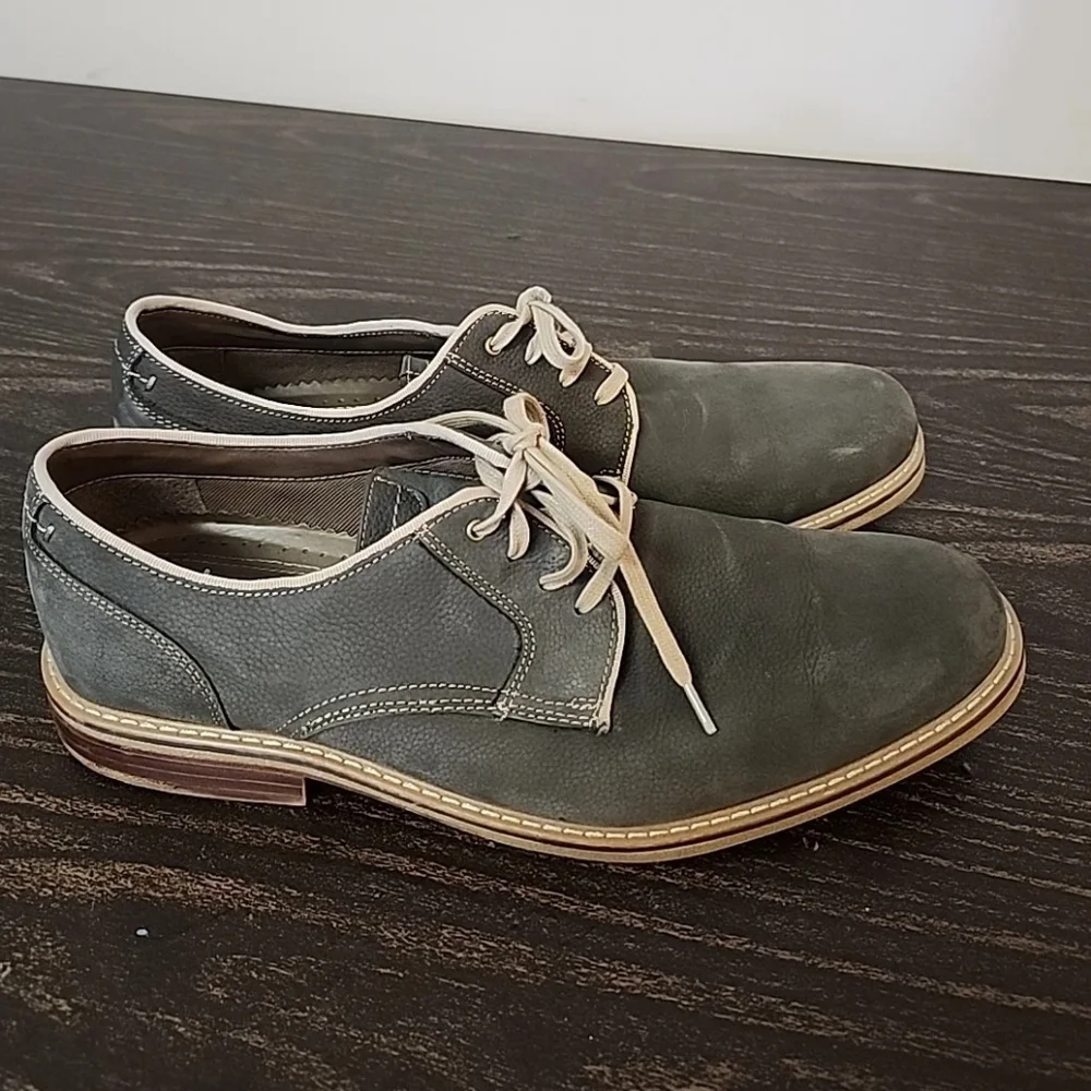 Dockers Men's Leather Shoes Size 13M gray Lace Up Loafers